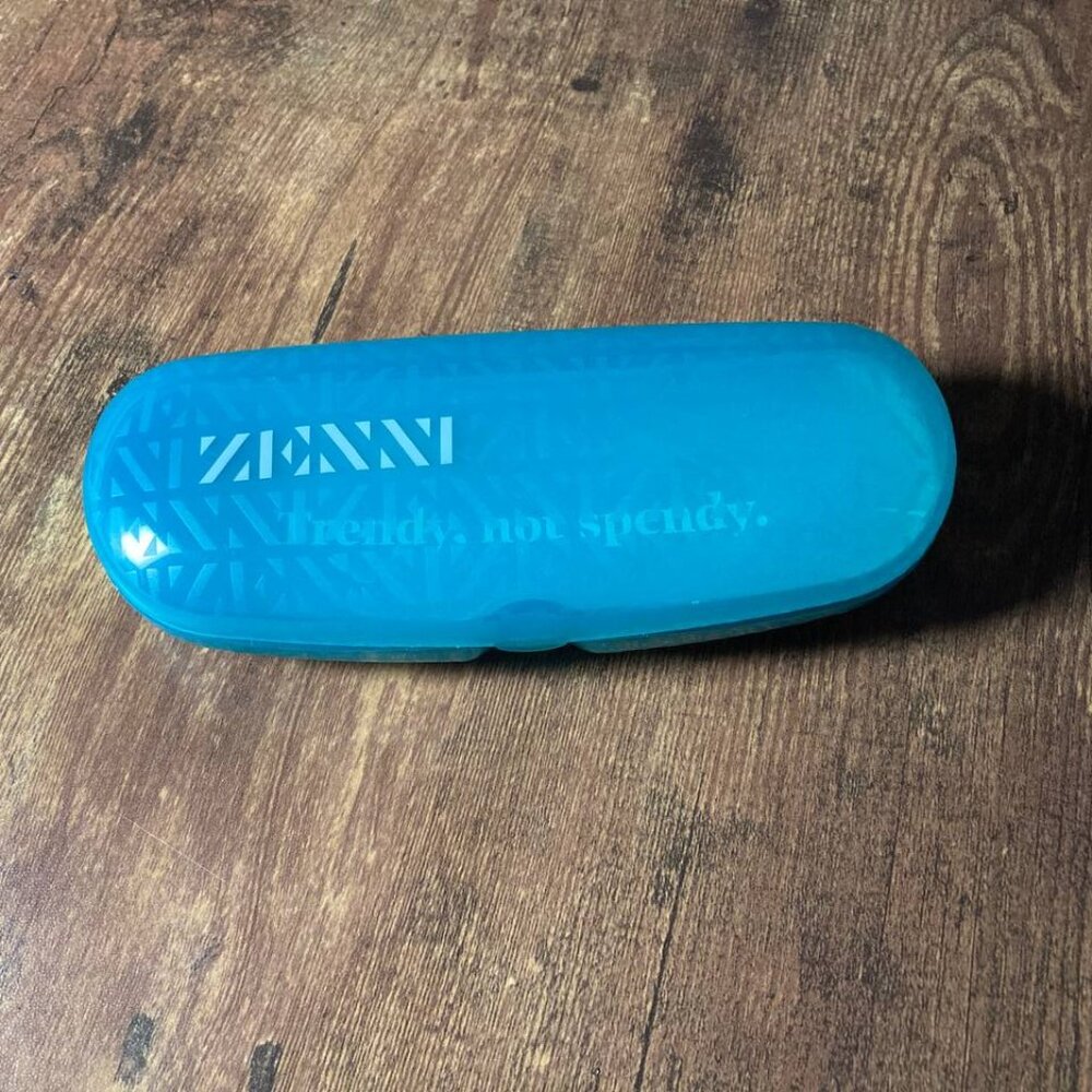 Zenni Optical Clamshell Plastic Teal Blue Glasses Case